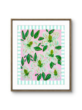 Load image into Gallery viewer, Magnolia with Blue Stripes Print