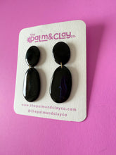 Load image into Gallery viewer, Black Shimmer Large Earrings