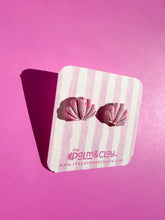 Load image into Gallery viewer, Pink muted marble shell studs