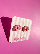 Load image into Gallery viewer, Pink marble shell studs