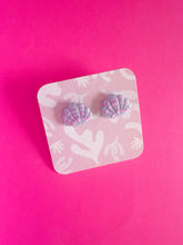 Load image into Gallery viewer, Periwinkle translucent shell studs