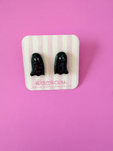 Load image into Gallery viewer, Black Sparkle Ghost Stud
