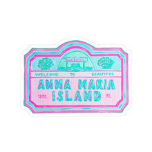 Load image into Gallery viewer, Anna Maria Island Travel Sticker — Retro Welcome Sign Die-Cut Decal