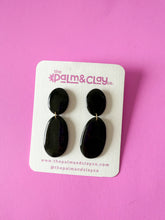 Load image into Gallery viewer, Black Shimmer Large Earrings