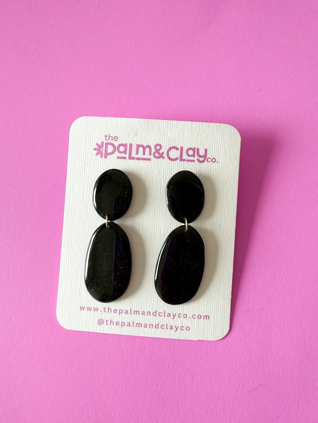 Black Shimmer Large Earrings