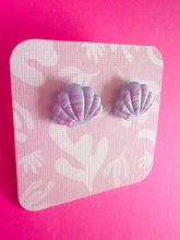 Load image into Gallery viewer, Periwinkle translucent shell studs