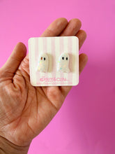 Load image into Gallery viewer, White Sparkle Ghost Stud
