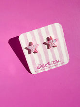 Load image into Gallery viewer, Pink muted marble starfish studs