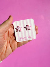 Load image into Gallery viewer, Pink muted marble starfish studs