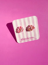 Load image into Gallery viewer, Pink marble shell studs