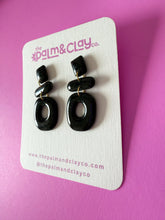 Load image into Gallery viewer, Black Shimmer Small Earrings
