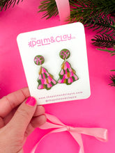 Load image into Gallery viewer, Handpainted Green/Pink Christmas Trees