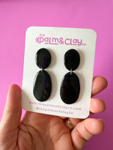 Load image into Gallery viewer, Black Shimmer Large Earrings