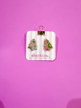 Load image into Gallery viewer, Pink and Green Agate Tree studs
