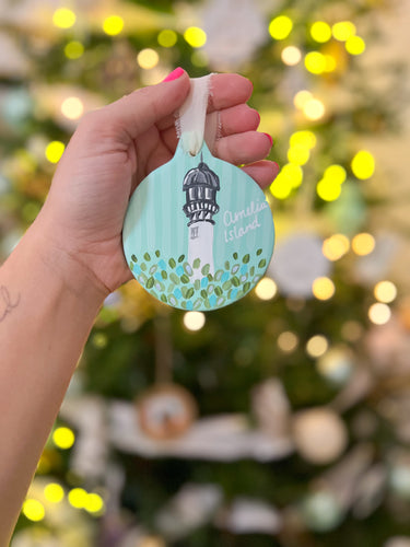 Amelia Island Lighthouse Flat Ornament