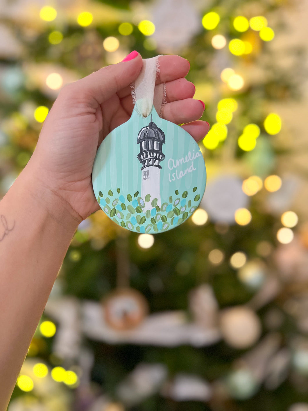 Amelia Island Lighthouse Flat Ornament