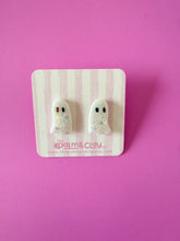Load image into Gallery viewer, White Sparkle Ghost Stud
