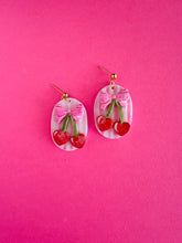 Load image into Gallery viewer, Cherry Striped Earrings