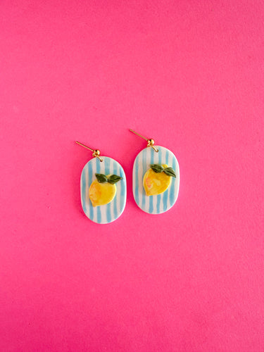 Lemon Striped Earrings