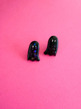 Load image into Gallery viewer, Black Sparkle Ghost Stud