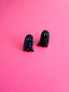 Black Sparkle Ghost Stud