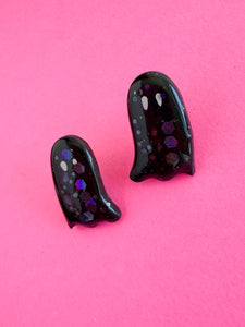 Black Sparkle Ghost Stud