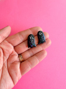 Black Sparkle Ghost Stud