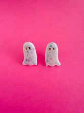Load image into Gallery viewer, White Sparkle Ghost Stud