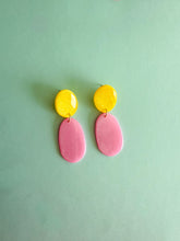 Load image into Gallery viewer, Pink and Yellow Translucent Earrings