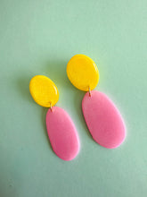 Load image into Gallery viewer, Pink and Yellow Translucent Earrings