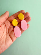 Load image into Gallery viewer, Pink and Yellow Translucent Earrings