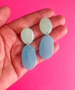 Blue and Aqua Translucent Earrings