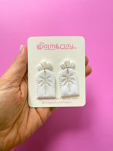 Load image into Gallery viewer, White Palm Tree Earrings