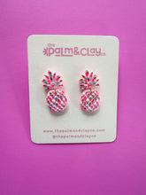 Load image into Gallery viewer, Pink Fiesta Pineapple Earrings