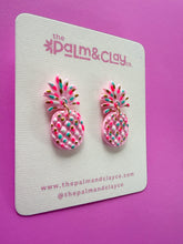 Load image into Gallery viewer, Pink Fiesta Pineapple Earrings