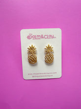 Load image into Gallery viewer, Gold Foil Pineapple Earrings