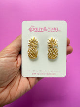 Load image into Gallery viewer, Gold Foil Pineapple Earrings