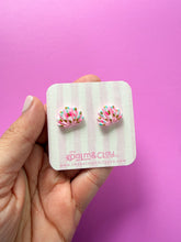 Load image into Gallery viewer, Pink Confetti Shell Studs