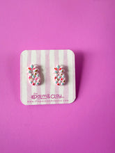 Load image into Gallery viewer, Pink Confetti Pineapple Studs