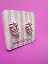 Load image into Gallery viewer, Pink Confetti Pineapple Studs
