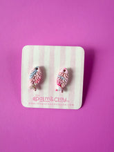 Load image into Gallery viewer, Blue and Pink Marble Fish Studs