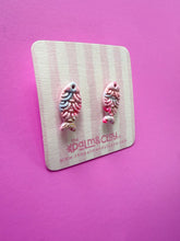 Load image into Gallery viewer, Blue and Pink Marble Fish Studs
