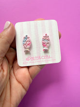 Load image into Gallery viewer, Blue and Pink Marble Fish Studs