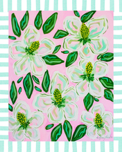 Load image into Gallery viewer, Magnolia with Blue Stripes Print