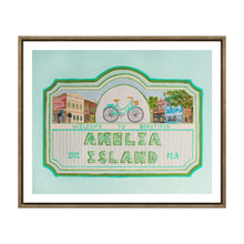 Load image into Gallery viewer, Amelia Island art print in a matted wood frame