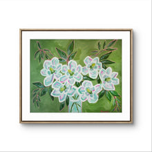 Load image into Gallery viewer, Magnolia Bouquet Print on Green