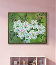Load image into Gallery viewer, Magnolia Bouquet Print on Green