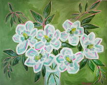 Load image into Gallery viewer, Magnolia Bouquet Print on Green