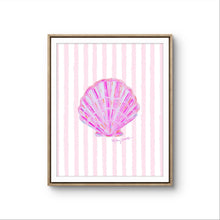 Load image into Gallery viewer, Pink Shell Print on Stripes