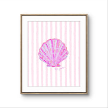 Load image into Gallery viewer, Pink Shell Print on Stripes